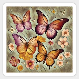 Butterfly and Flower Pattern Sticker